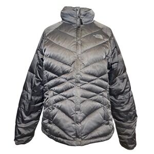 The North Face Aconcagua Puffer Jacket Gray Silver Goose Down‎ Women's M